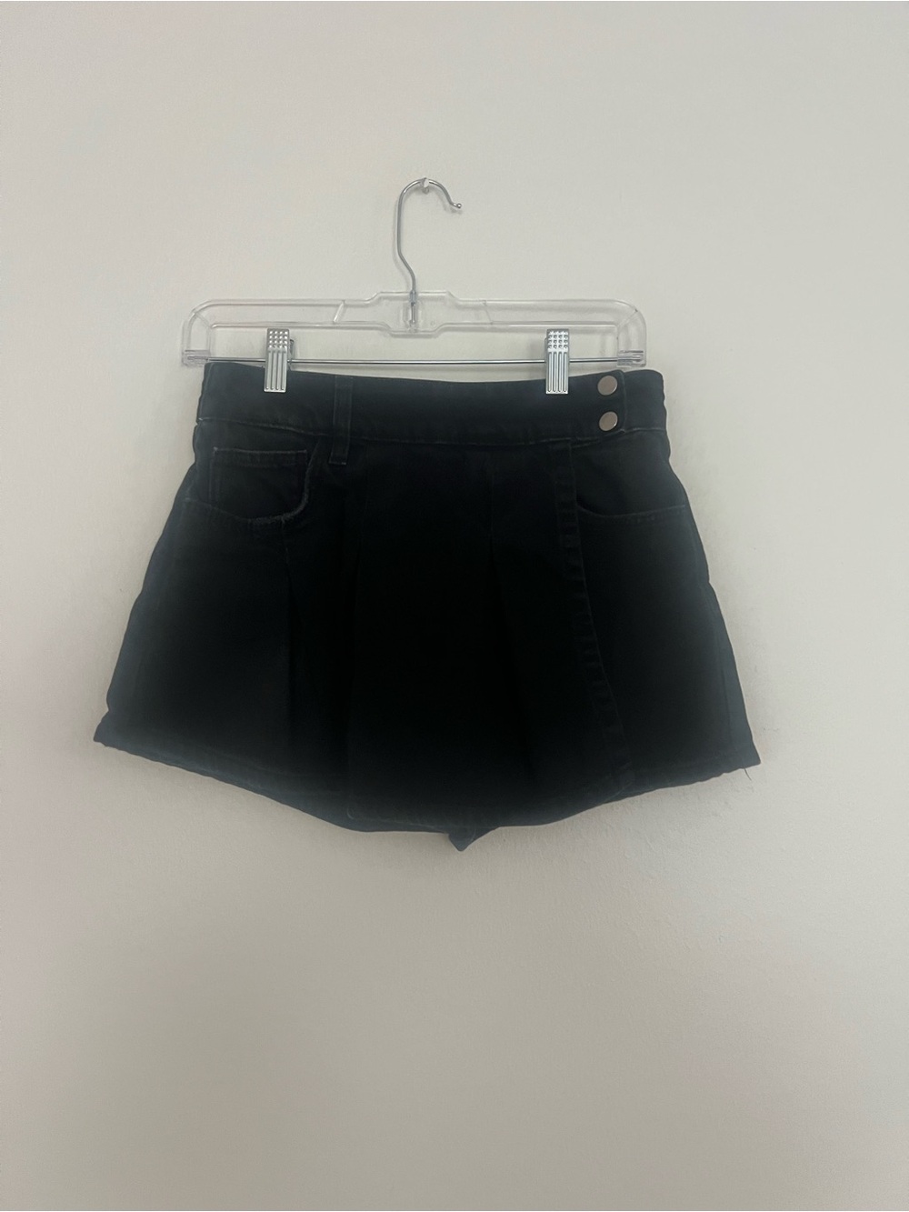 Zara Black Pleated Skort with Double Side Buttons